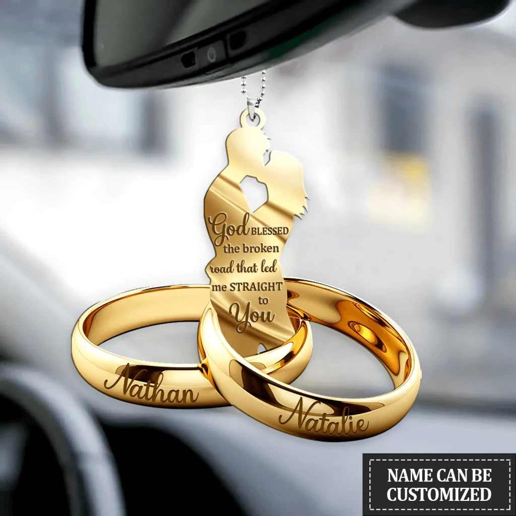 Personalized Ornament Couple Gift Couple Rings Tree Hanging Ornaments Car Acrylic Ornament Coolspod