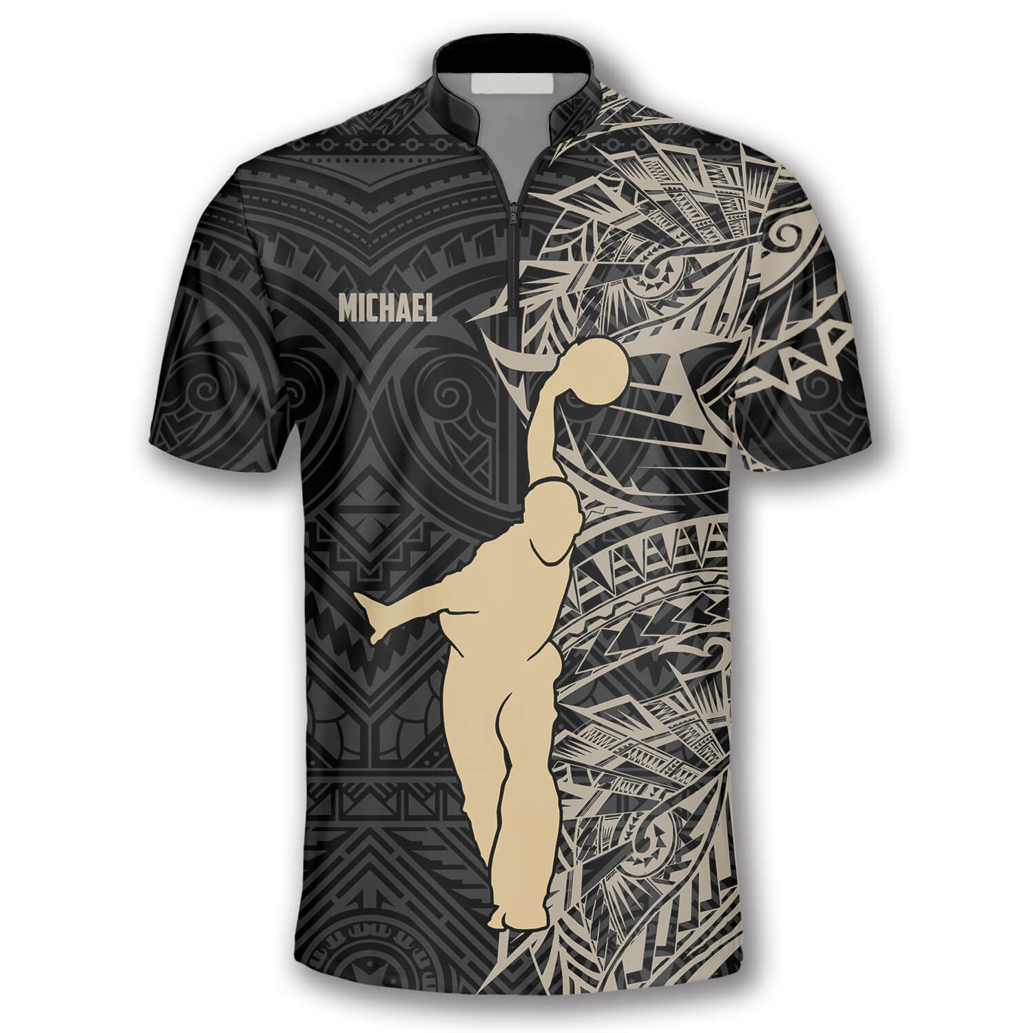 Apricot Bowling Player Custom Bowling Jerseys for Men/ Tribal Bowling Shirt/ Custom Bowling Shirt