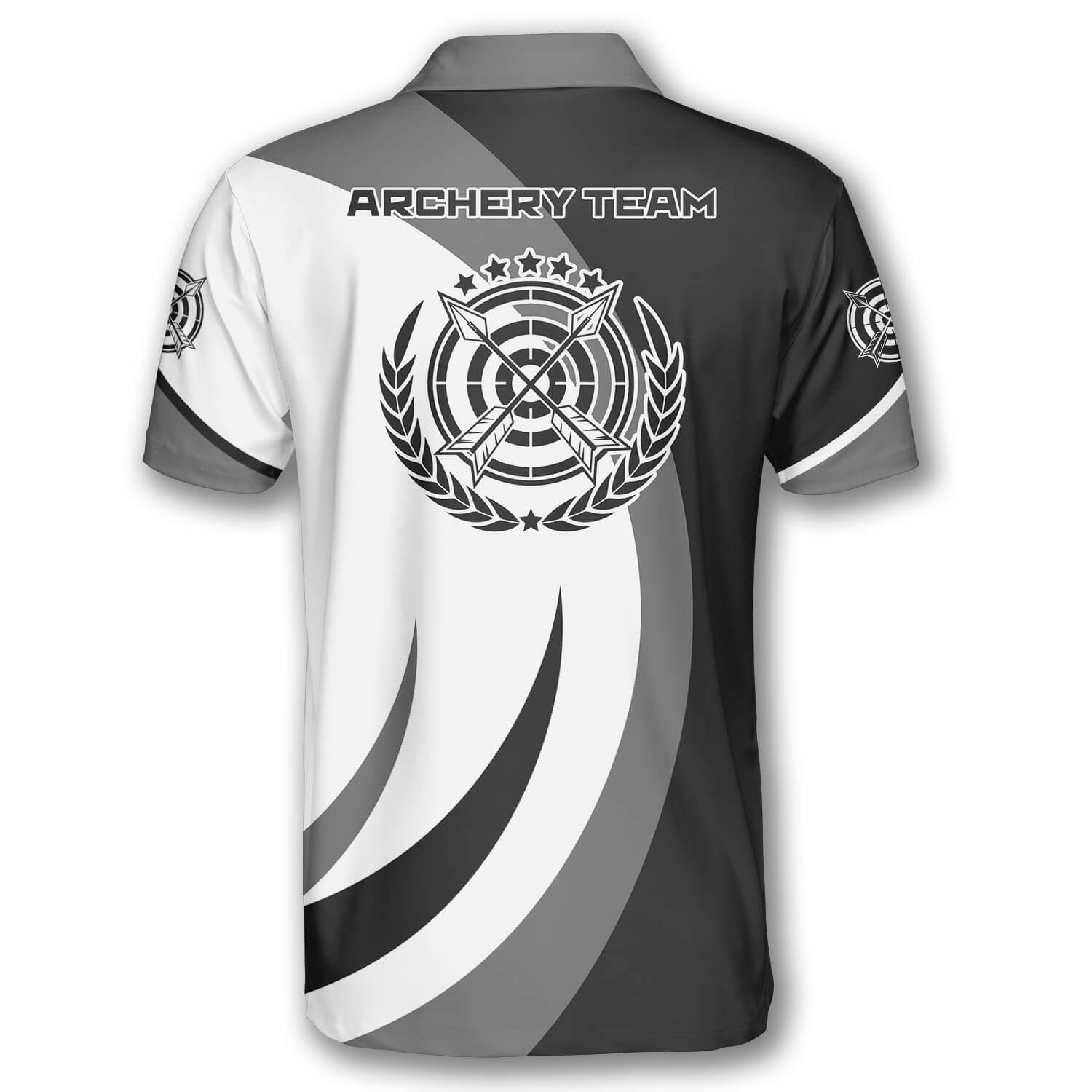 Silhouette Grey Black Custom Archery Shirts for Men/ Idea Shirt For Archery/ Archery Polo Shirt