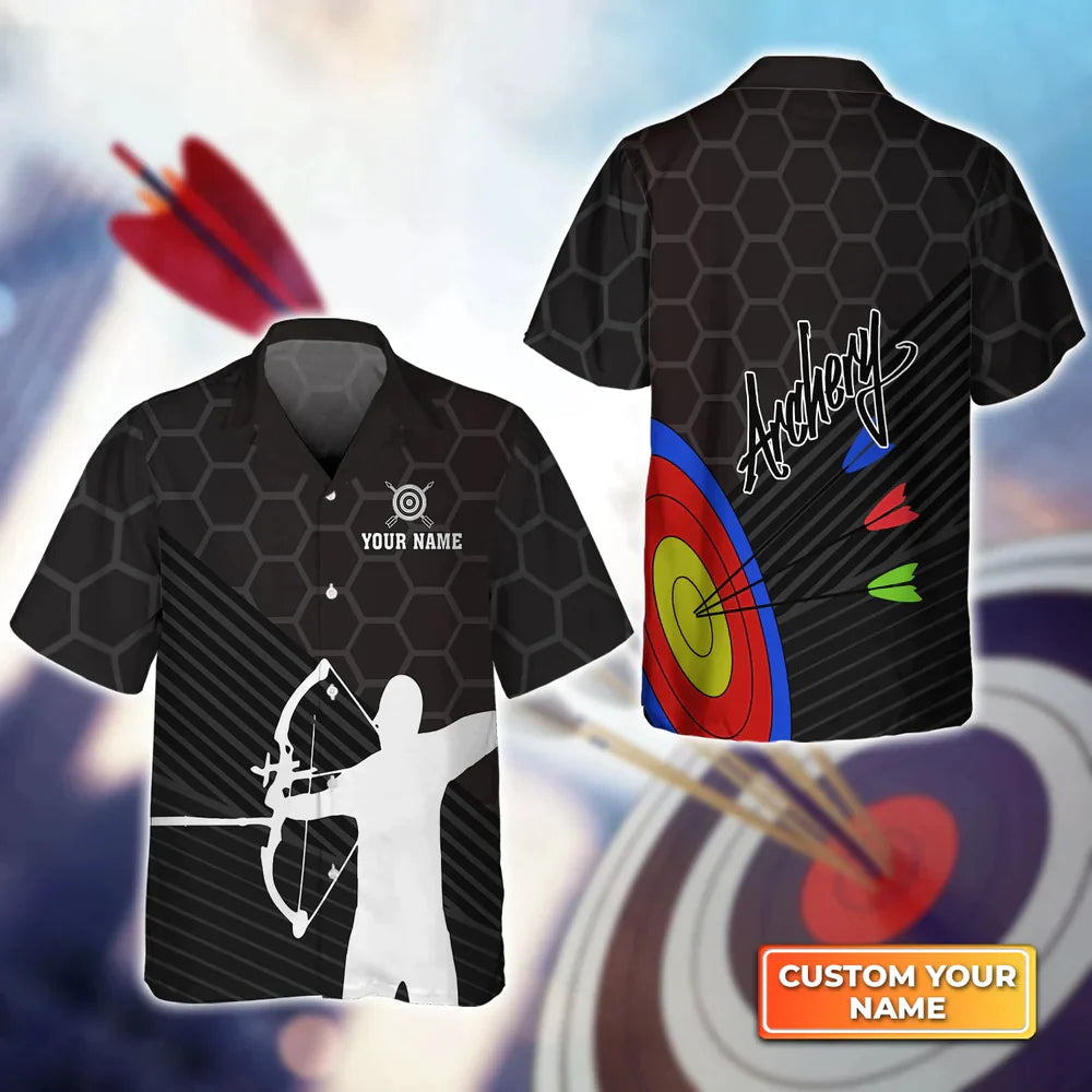 Archery Target & Archery Man 3D Hawaiian Shirt/ Gift For Archer Sport Lovers/ Gift For Archer
