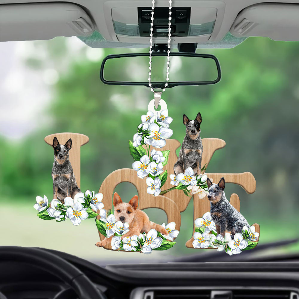 Australian Cattle Love Flowers Dog Lover Car Hanging Ornament Coolspod Shop