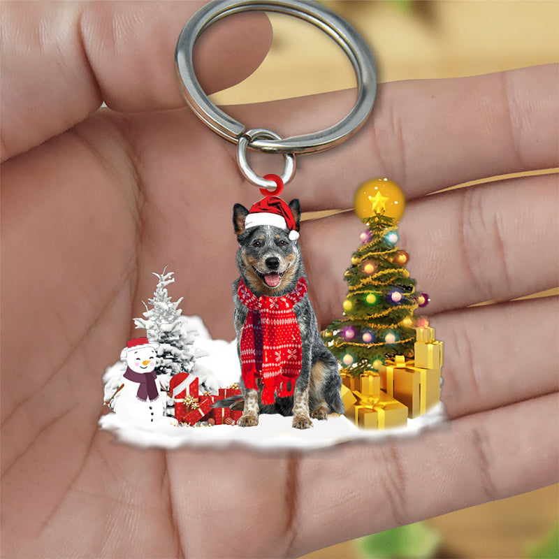 Australian Cattle Early Merry Christmas Acrylic Keychain Dog Keychain