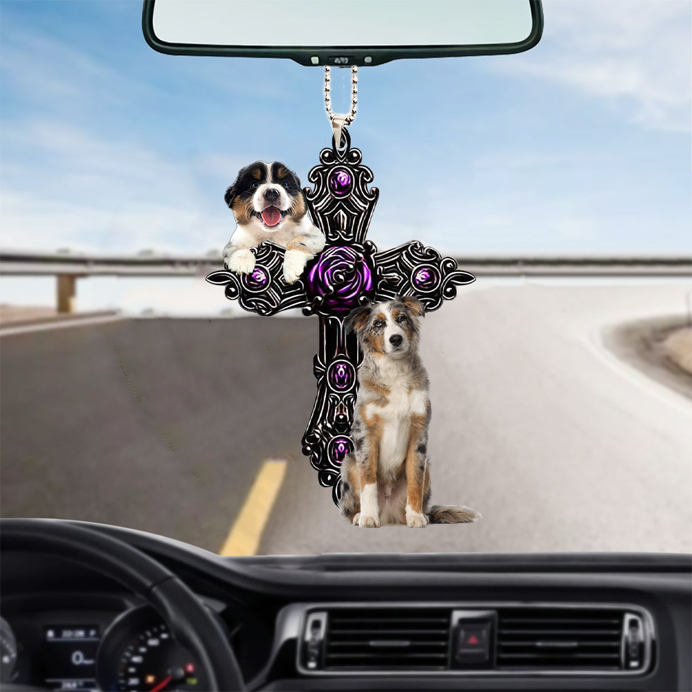 Australian Shepherd Pray For God Car Hanging Ornament Dog Pray For God Ornament Coolspod