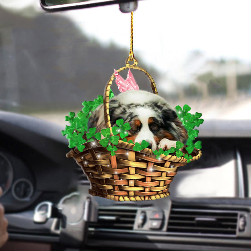 Australian shepherd Sleeping Lucky Fairy Two Sided Ornament/ Funny Dog Car Hanging Ornaments