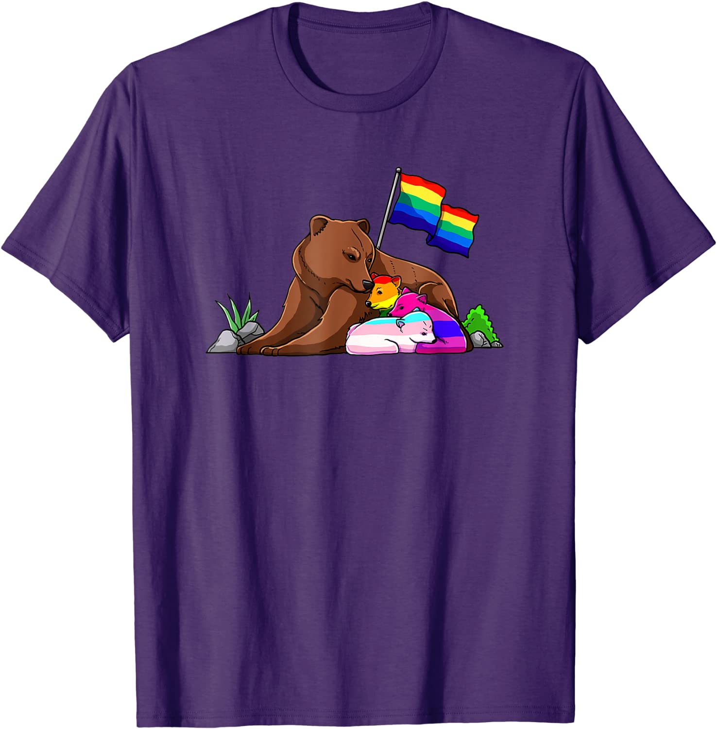 T Shirt Gift For Les Mom/Bear Mom Free Hug LGBT Gay Transgender Pride Accepting/ Lesbian Mom Shirt