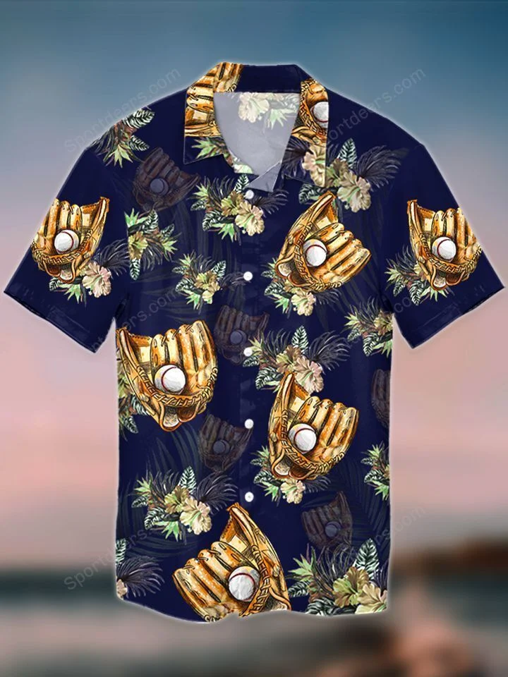 Baseball Catcher Tropical Hawaiian Shirt/ Summer gift/ Hawaiian Shirts for Men/ Aloha Beach Shirt
