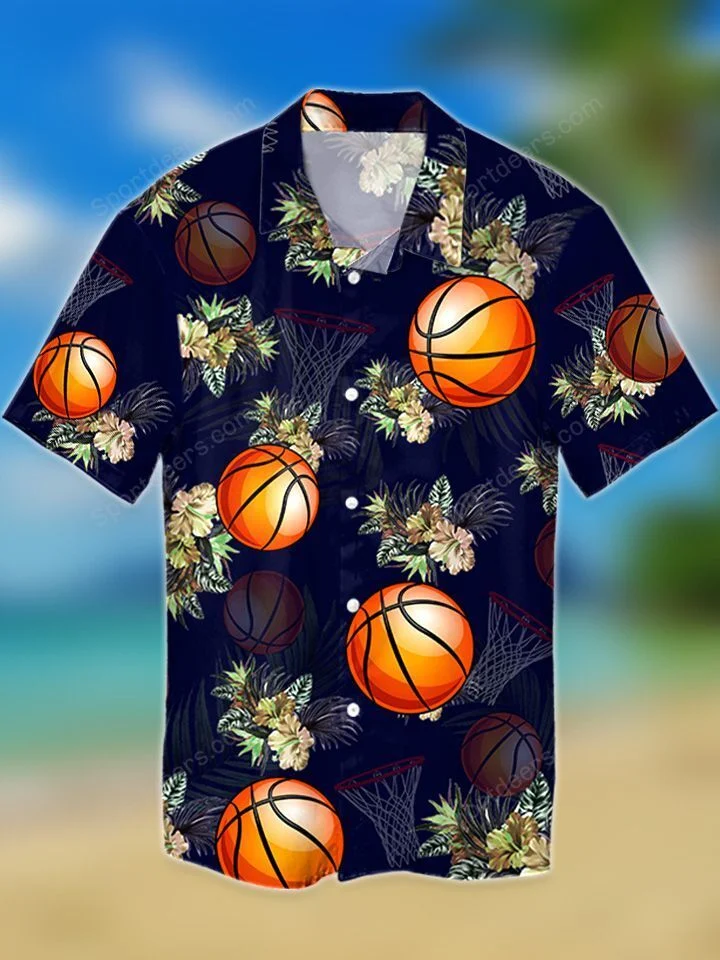 Basketball - Basketball Tropical Hawaiian Shirt/ Summer gift/ Hawaiian Shirts for Men/ Aloha Beach Shirt