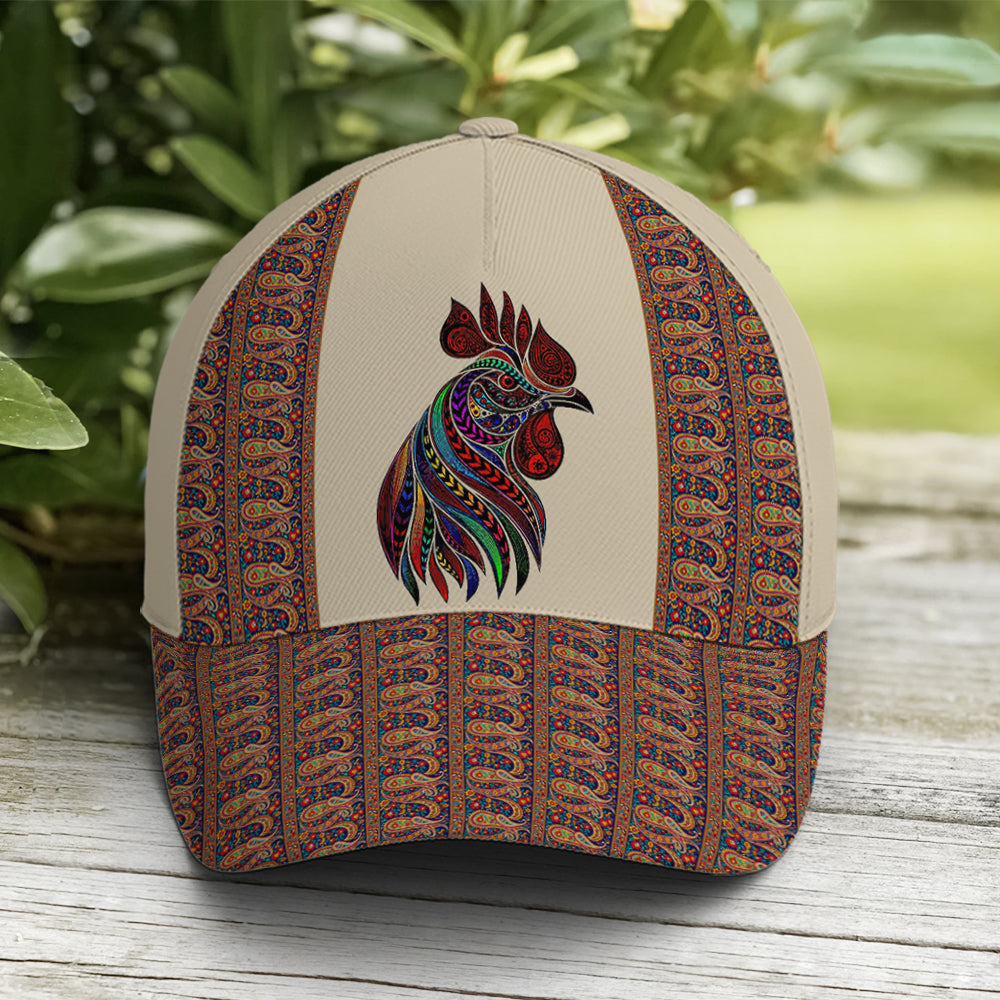 Rooster Chicken Leather Style Baseball Cap Coolspod