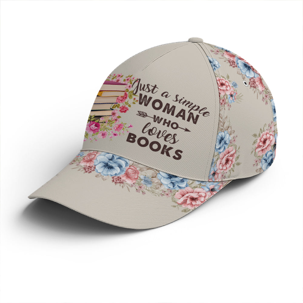 Just A Girl Love Books Classic Floral Baseball Cap Coolspod