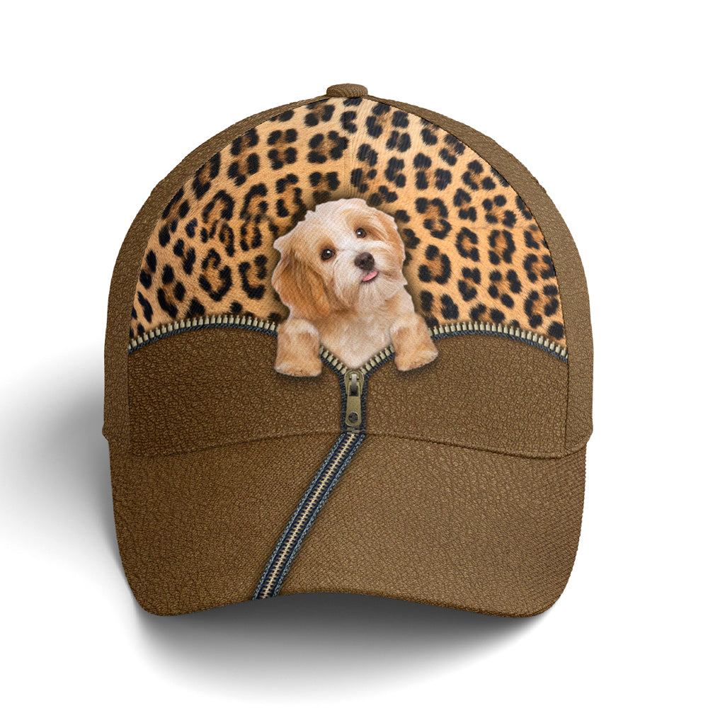 Kawaii Dog Inside Leopard Leather Style Baseball Cap Coolspod