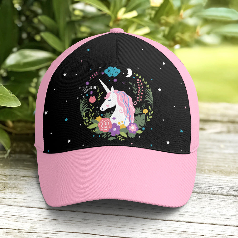 Floral Dreamy Unicorn Baseball Cap For Fantasy Creatures Lovers Coolspod