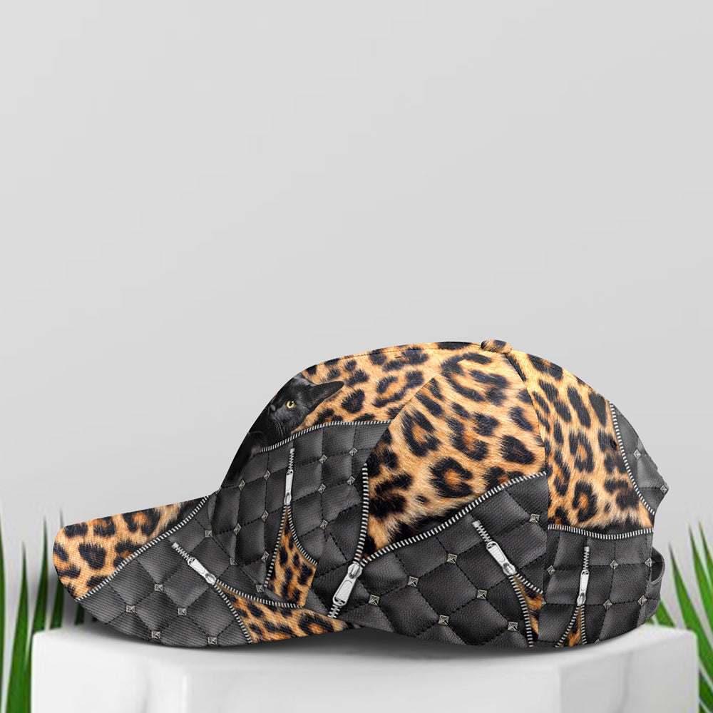 Cat Leopard Pattern Leather Style Baseball Cap Coolspod