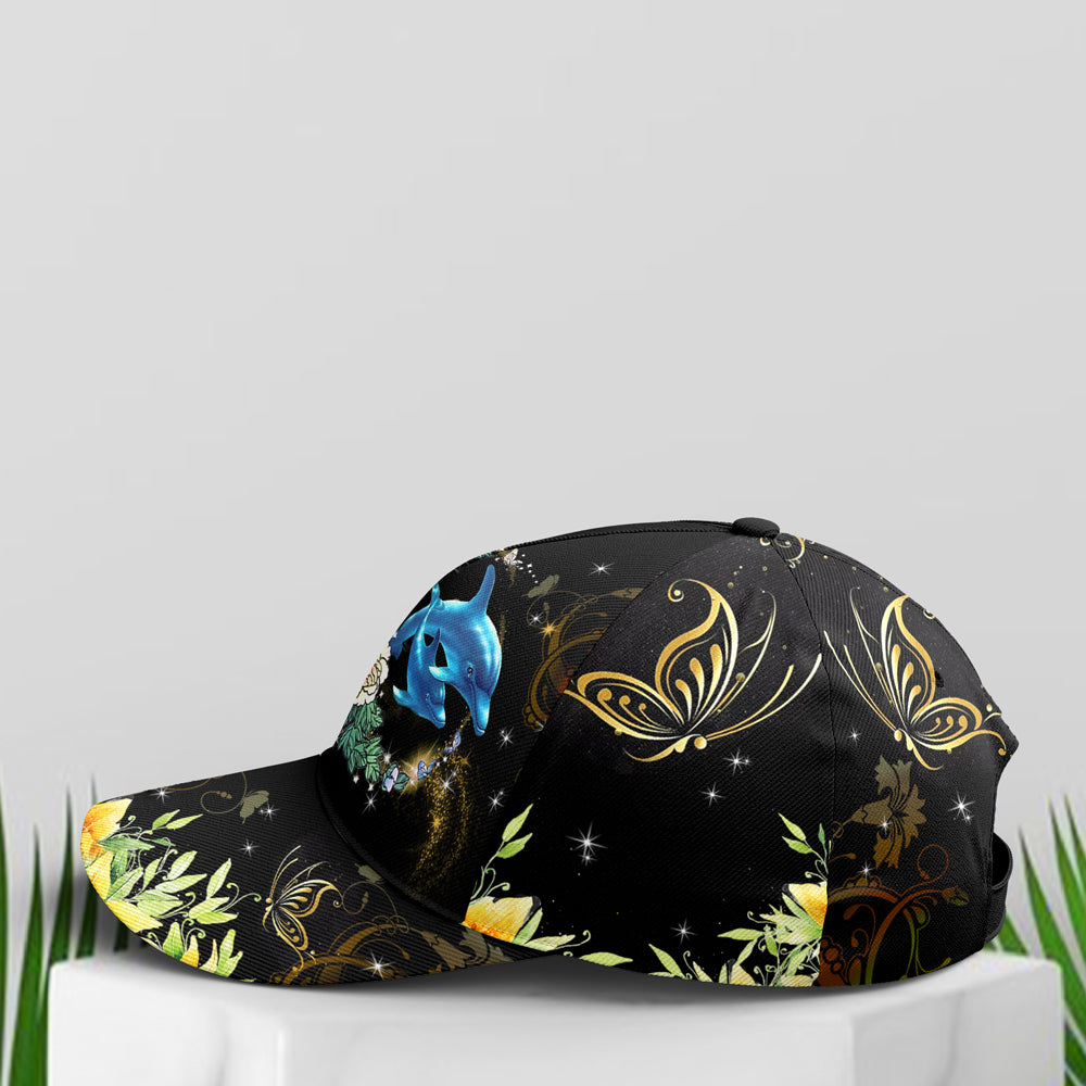 Dolphin And Flowers Baseball Cap Coolspod