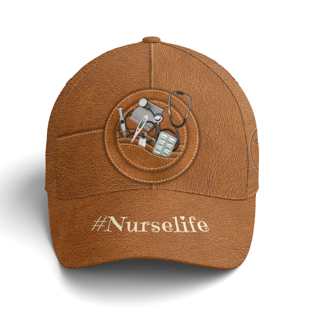 Nurse Life Leather Style Baseball Cap Coolspod