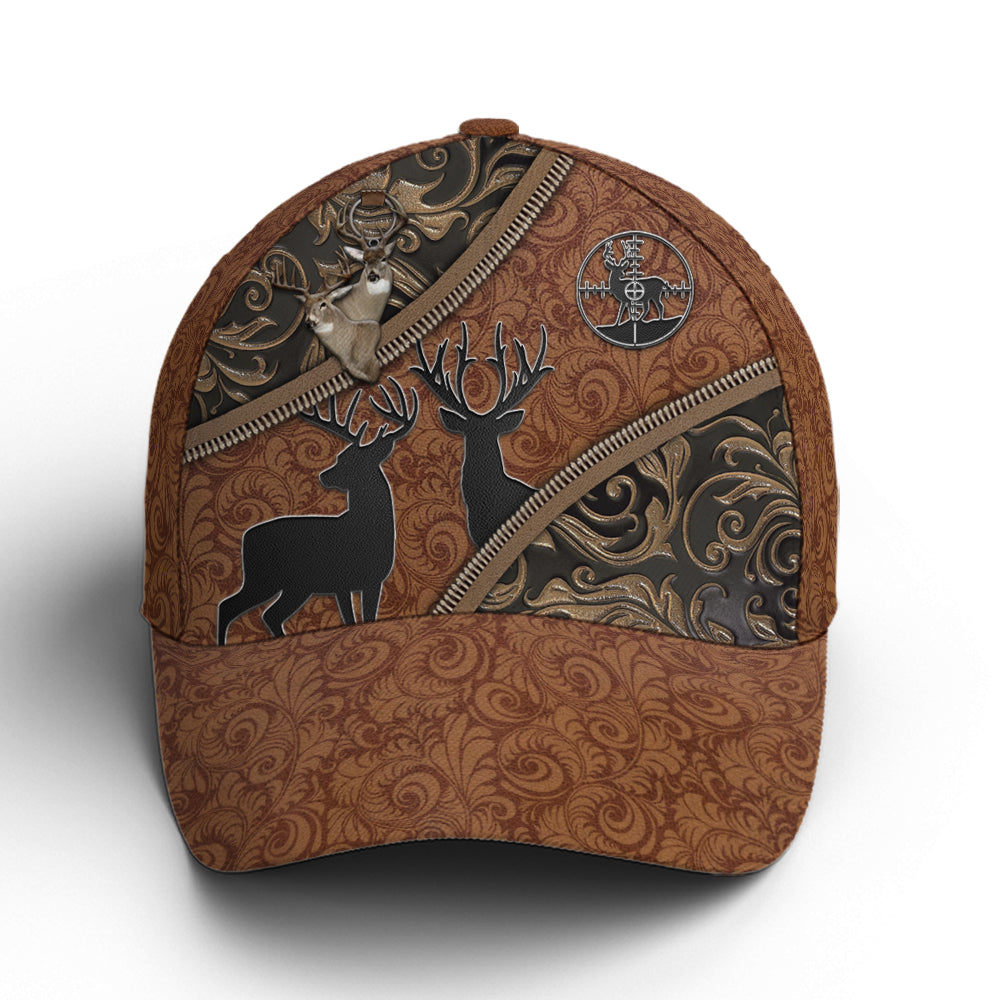 Hunting Deer Leather Style Baseball Cap Coolspod