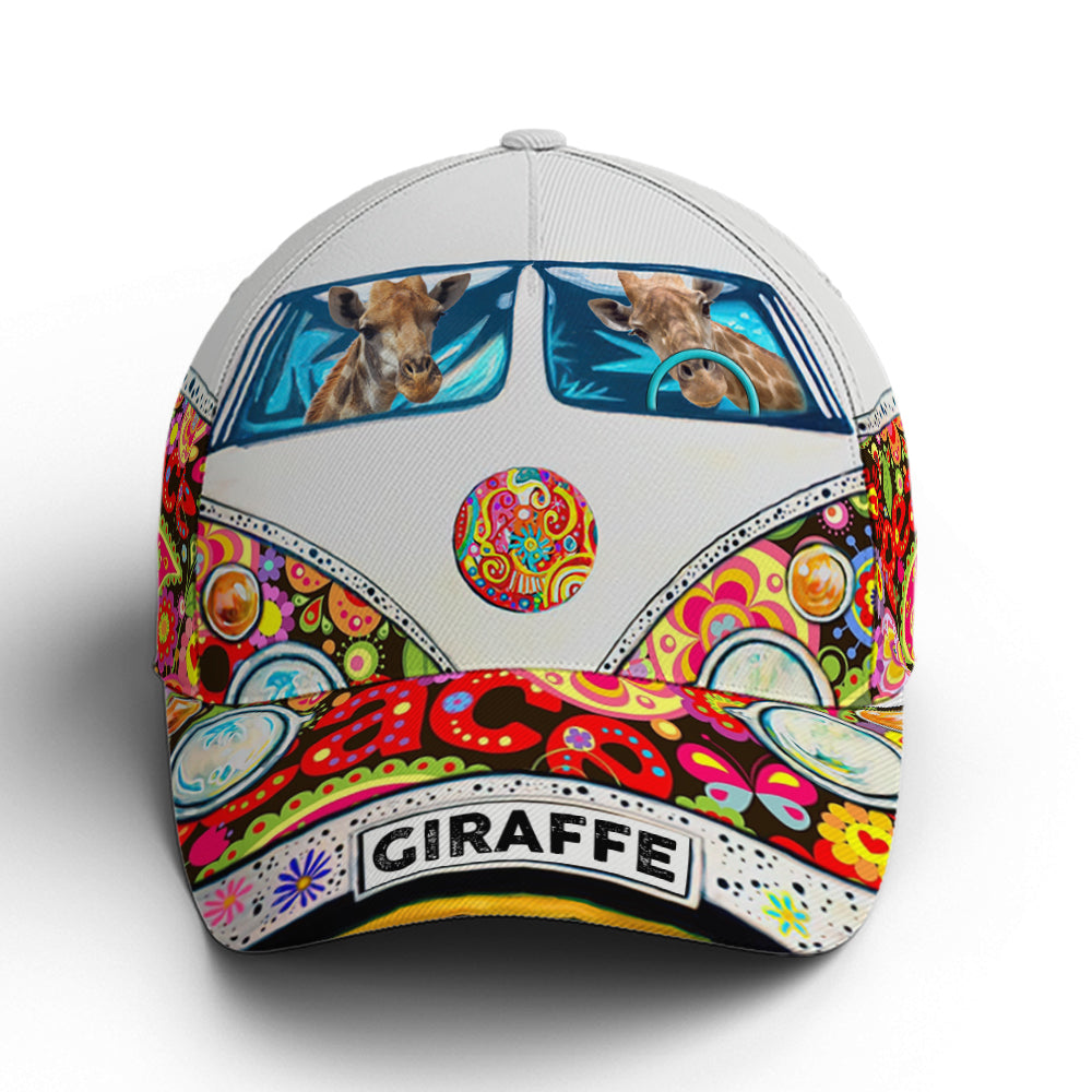 Giraffes On The Van Colorful Print Baseball Cap Coolspod