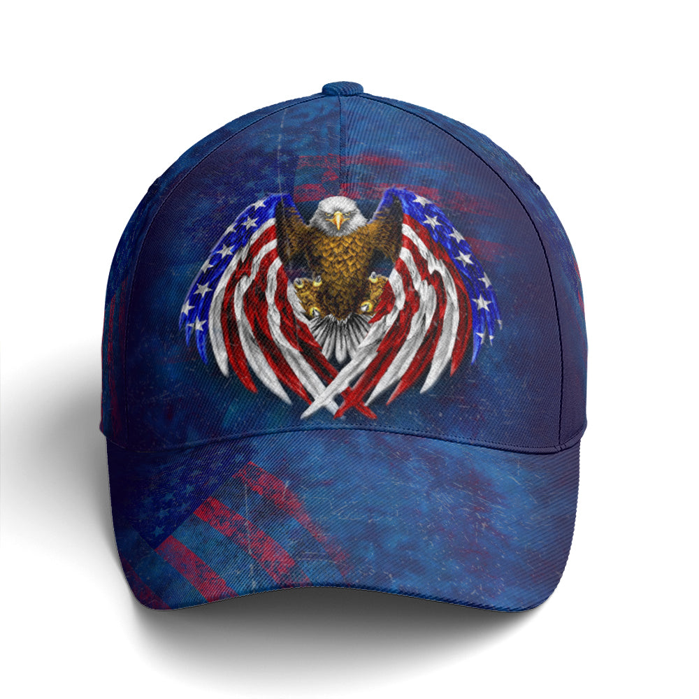 American Flag Eagle Wings Blue Baseball Cap Coolspod