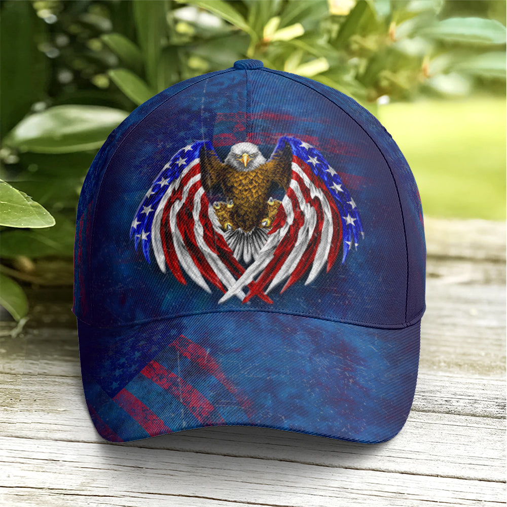 American Flag Eagle Wings Blue Baseball Cap Coolspod