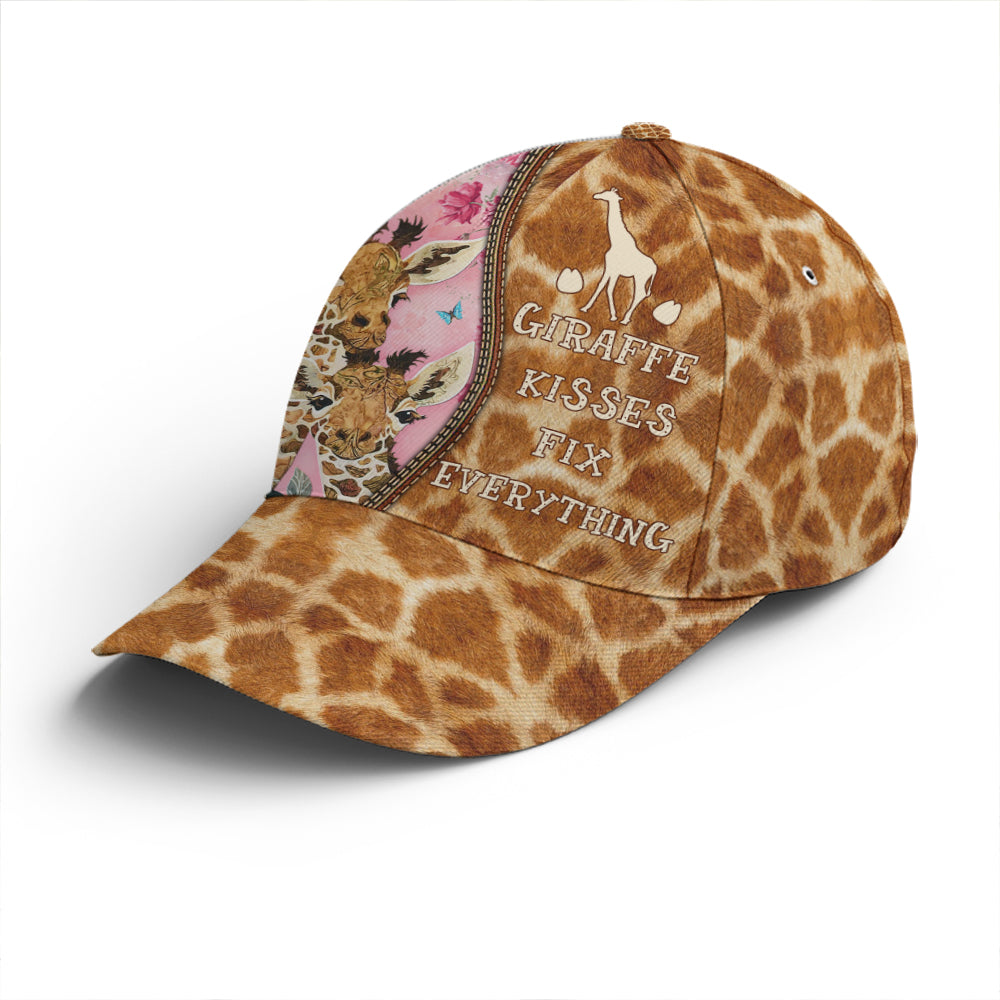 Baseball Cap For Giraffe Lovers Kisses Fix Everything Skin Pattern Coolspod
