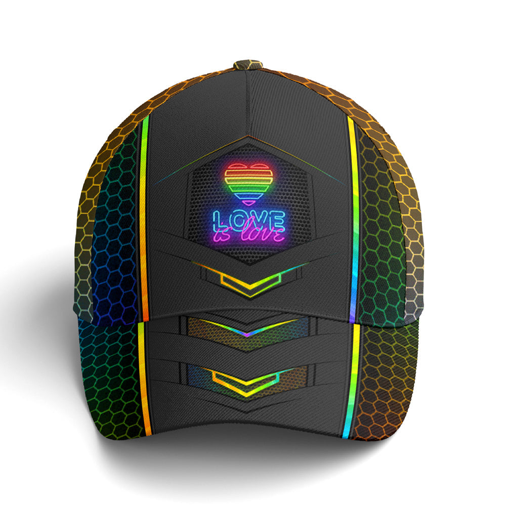LGBTQ Hexagon Neon Pattern Baseball Cap Coolspod