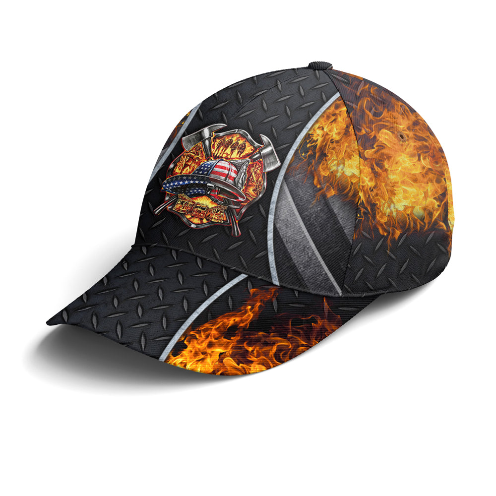 Firefighter Logo Metallic Baseball Cap Coolspod