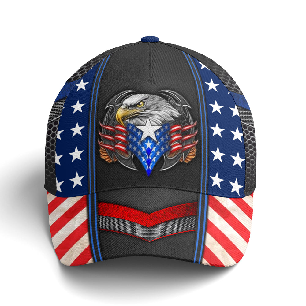 Eagles America US Flag Metallic Baseball Cap Coolspod
