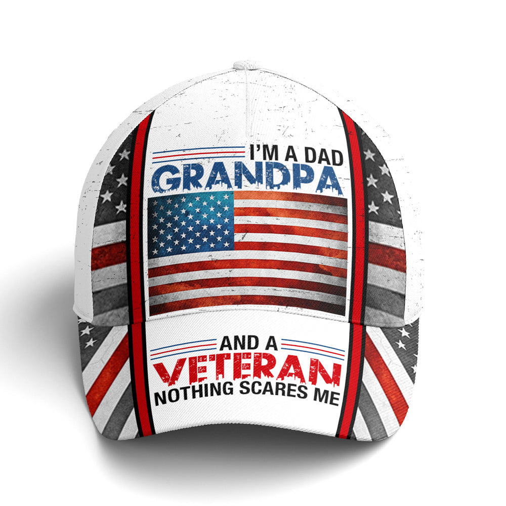 I Am A Dad Grandpa Veteran US Flag Baseball Cap Coolspod