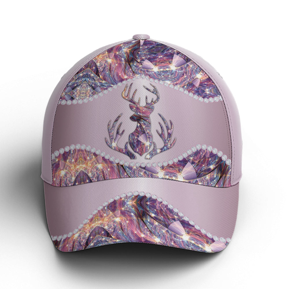Purple Metallic Style Deer Hunting Baseball Cap Coolspod