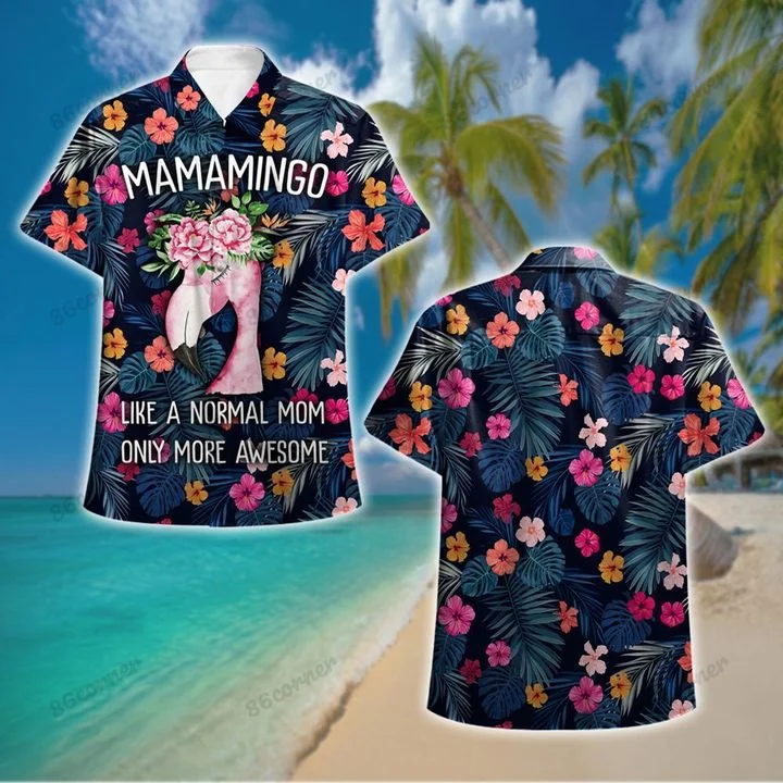 Beach Flamingo Hawaii Shirt/ Summer aloha shirt/ Gift for summer