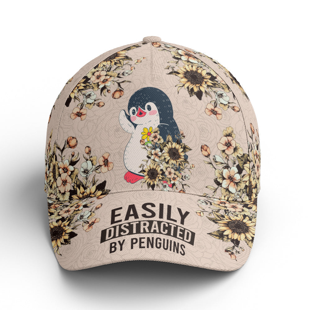 Floral Penguin Vintage Baseball Cap Coolspod
