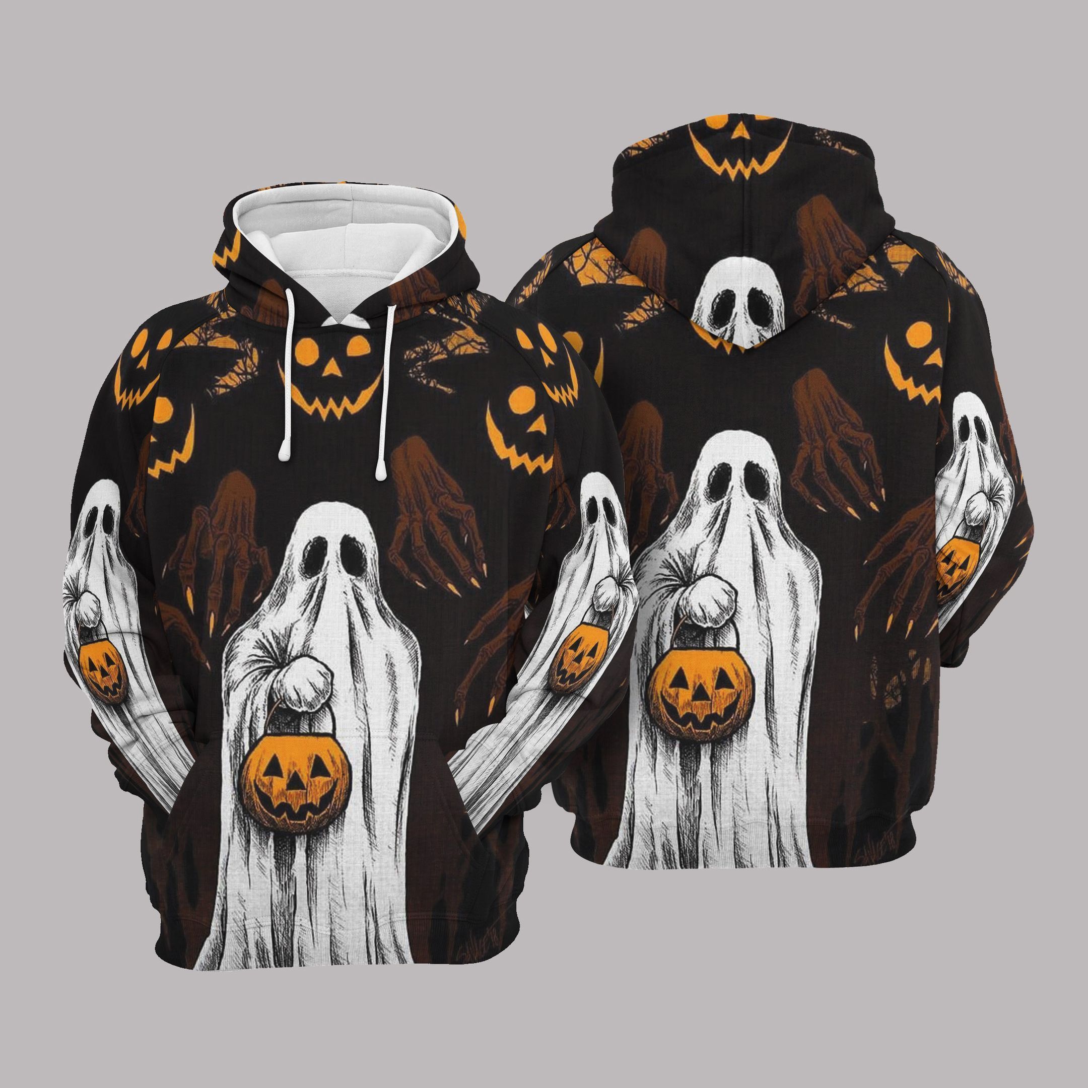 3D Full Print Ghost Pumpkin Hoodies/ Halloween Unisex Hoodies
