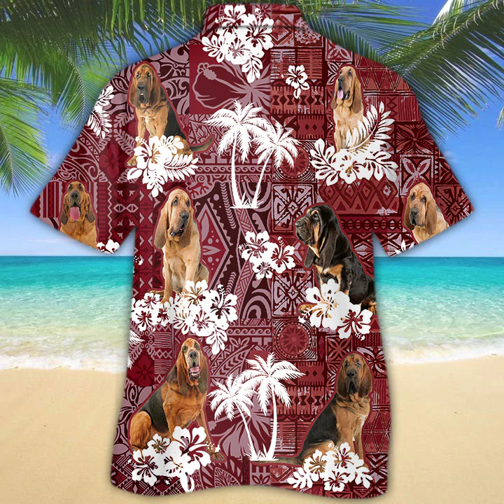 Bloodhound Hawaiian Shirt/ Gift for Dog Lover Shirts/ Animal Summer Shirts/ Hawaiian Shirt Men