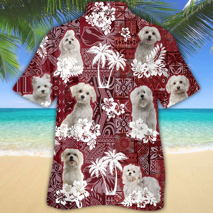 Maltese Hawaiian Shirt/ Pet Hawaii Shirt Short Sleeve