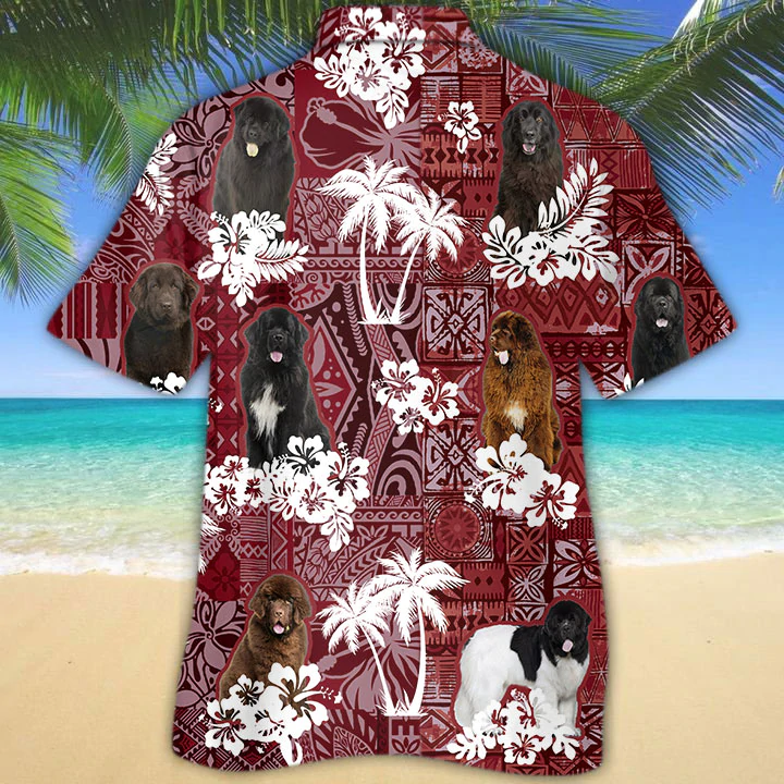 Newfoundland Hawaiian Shirt/ Gift for Dog Lover Shirts/ Men