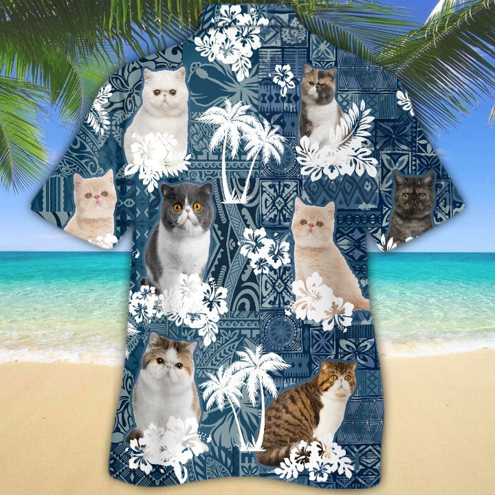 Exotic Shorthair Hawaiian Shirt/ Aloha Beach Shirt For Cat Lovers/ Cat In Hawaiian Shirt