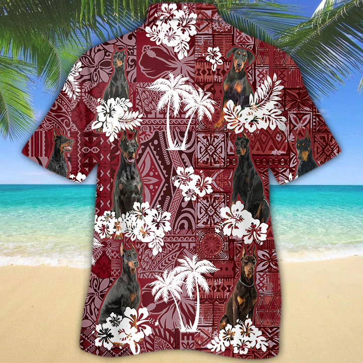 Doberman Pinscher Hawaiian Shirt/ Gift for Dog Lover Shirts/ Animal Summer Shirts/ Hawaiian Shirt Men