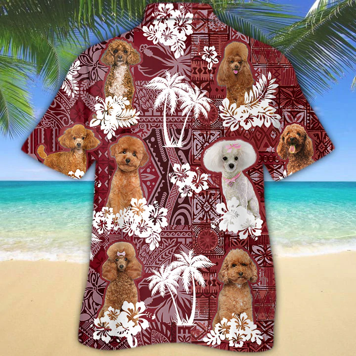 Poodle Red Hawaiian Shirt/ Gift for Dog Lover Shirts/ Men