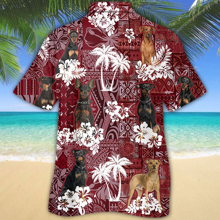 German Pinscher Hawaiian Shirt/ Dog Hawaii Shirt Summer Short Sleeve