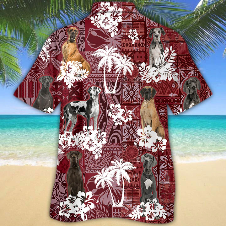 Great Dane Hawaiian Shirt/ Gift for Dog Lover Shirts/ Men