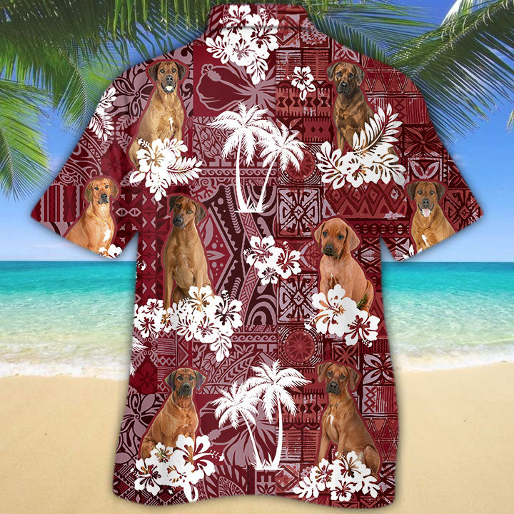 Rhodesian Ridgeback Hawaiian Shirt/ Dog Dad Hawaiian Shirt/ Dog Lover Hawaii Shirt