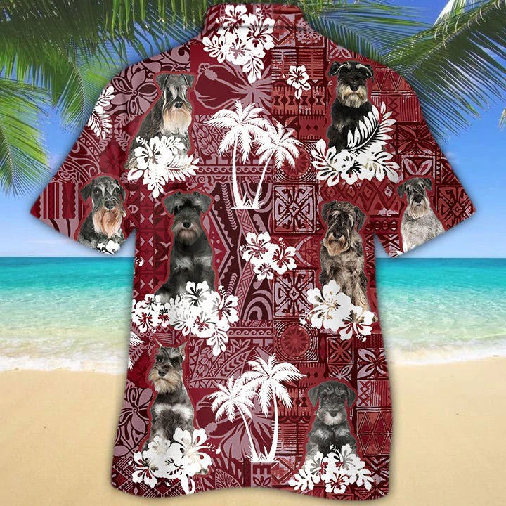 Schnauzer Red Hawaiian Shirt/ Gift for Dog Lover Shirts/ Men
