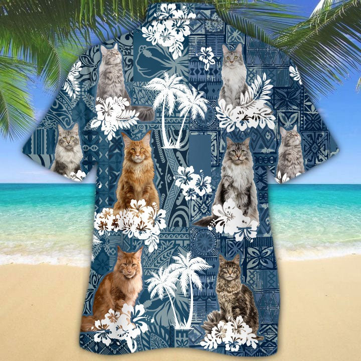 Maine Coons Hawaiian Shirt/ Cat Hawaii Shirt/ Cat Breeds In Hawaii Shirts/ 3D Hawaiian Shirts For Summer