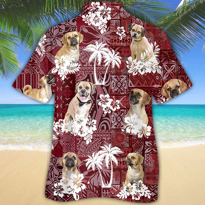 Puggle Hawaiian Shirt/ Dog Hawaiian Shirt Short Sleeve