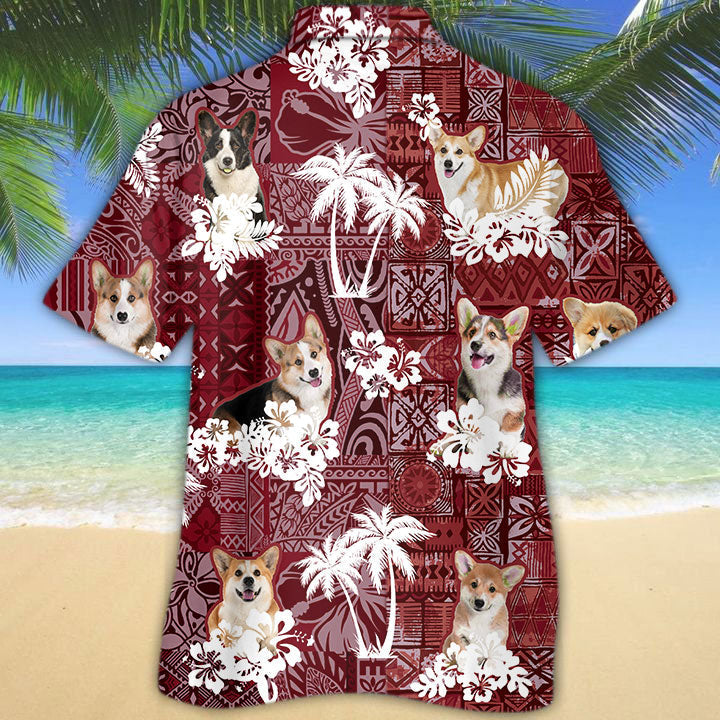 Welsh Corgi Hawaiian Shirt/ Dog Corgi Hawaii Aloha Beach Shirt