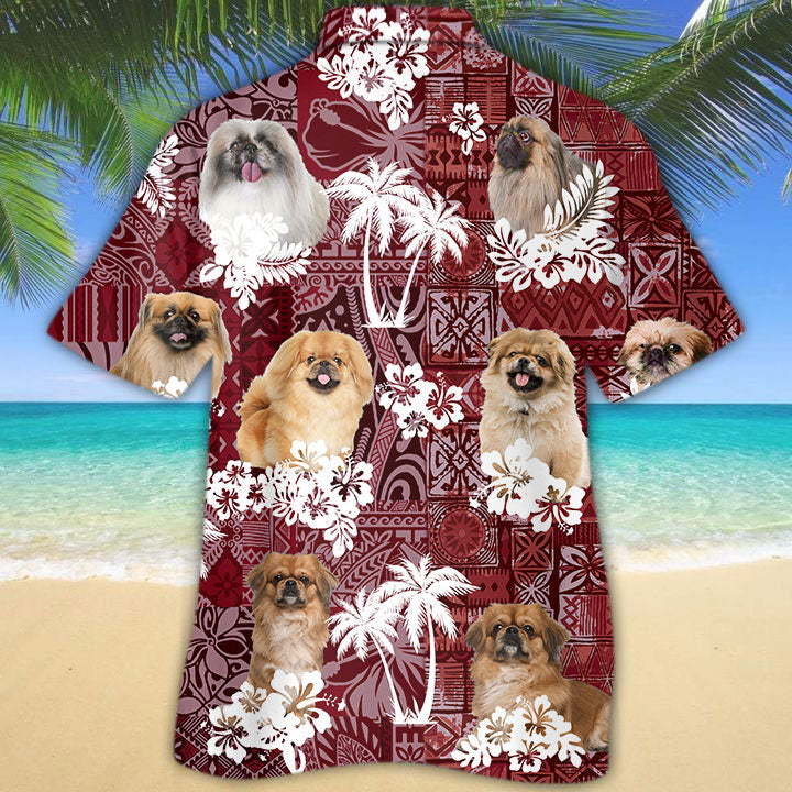 Pekingese Hawaiian Shirt/ Animal Hawaii Aloha Beach Shirt Short Sleeve