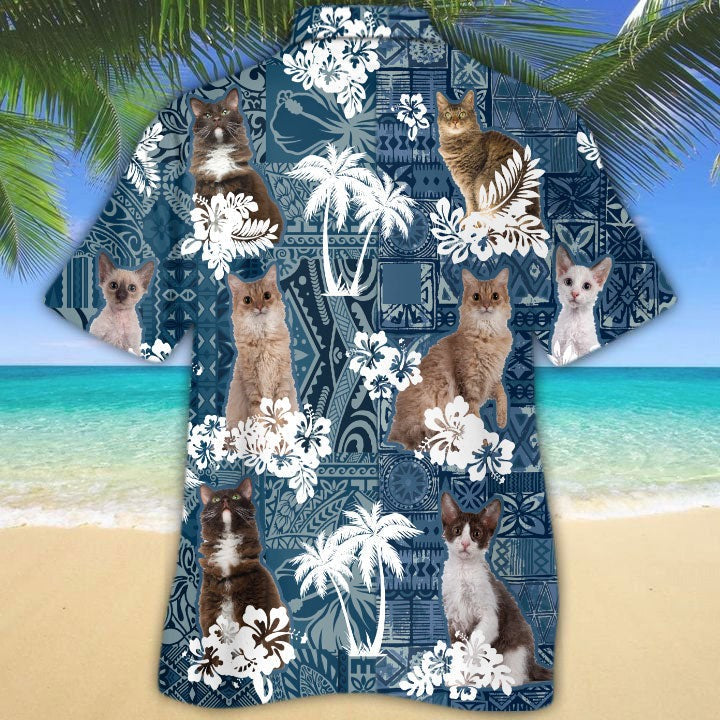 Laperm Hawaiian Shirt/ Cat Hawaii Shirt/ Cat Breeds In Hawaii Shirts/ 3D Hawaiian Shirts For Summer