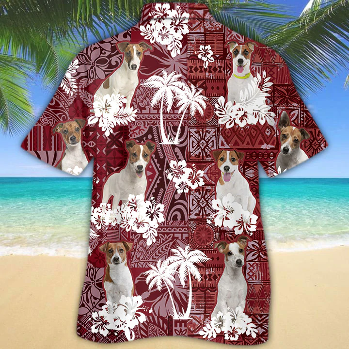 Jack Russell Terrier Red Hawaiian Shirt/ Gift for Dog Lover Shirts/ Men