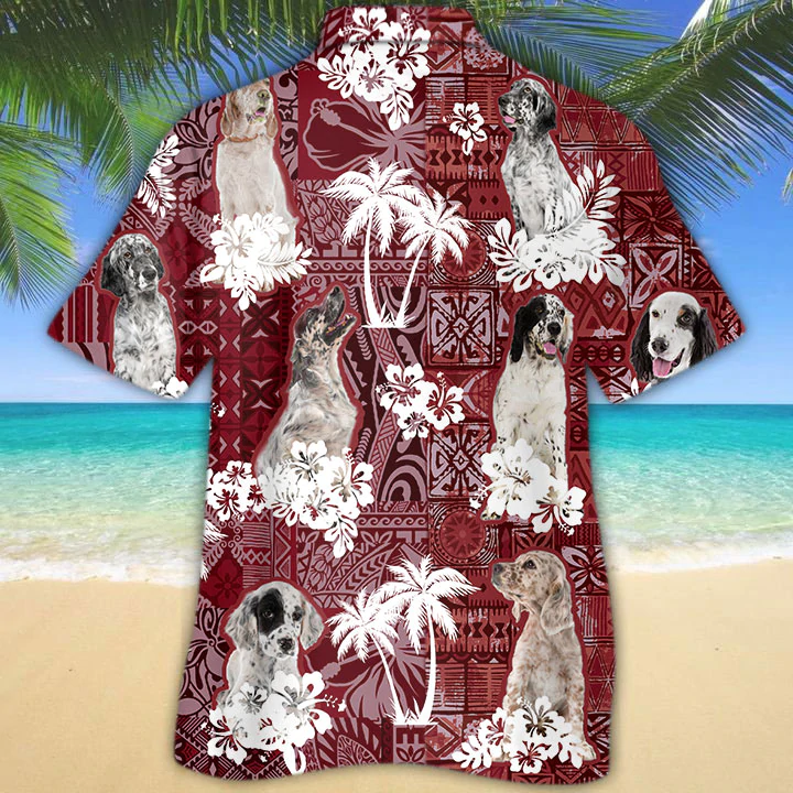 English Setter 2 Red Hawaiian Shirt/ Gift for Dog Lover Shirts/ Animal Summer Shirts