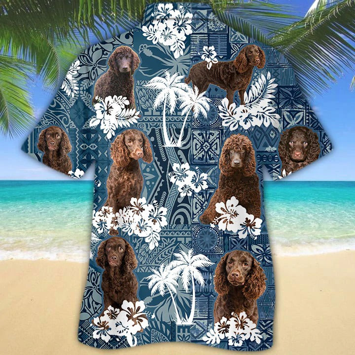 American Water Spaniel Hawaiian Shirt/ 3D Dog Hawaiian Shirt/ Summber Beach Dog Hawaii Shirts For Men