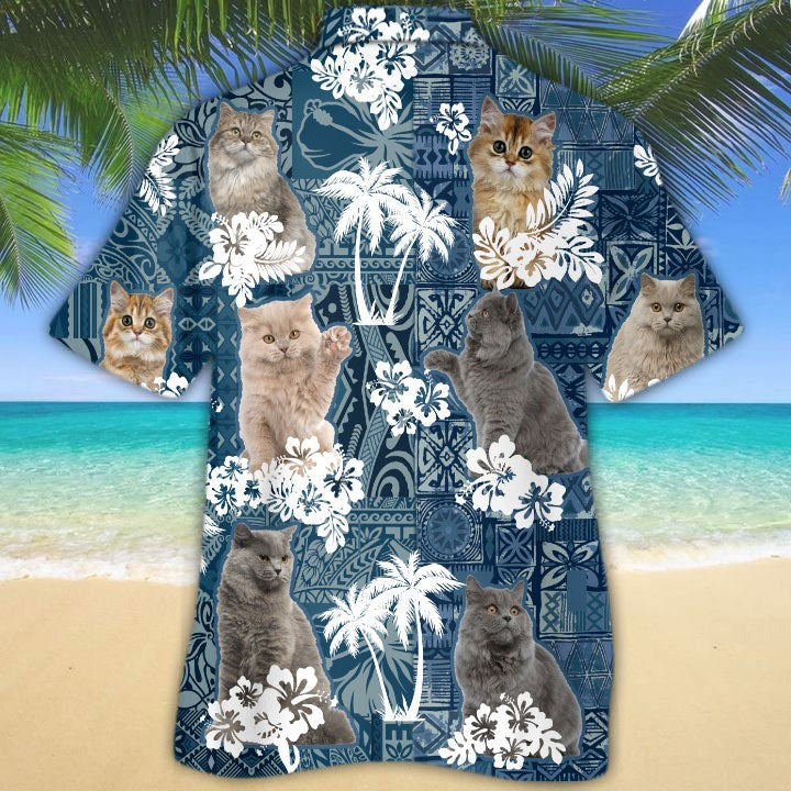 British Longhair Hawaiian Shirt For Cat Lovers/ Cat In Hawaiian Shirt/ 3D Full Print Animal Hawaii Beach Shirts